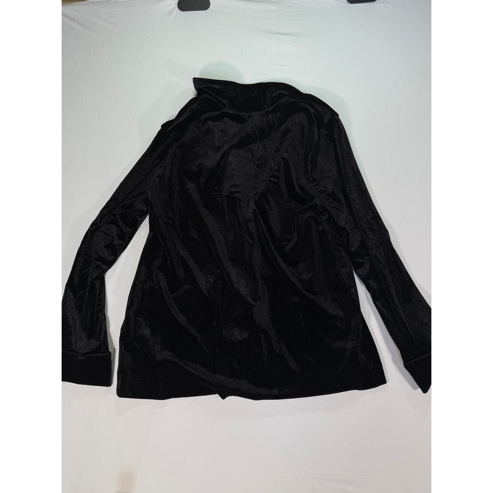 Lauren Ralph Lauren Pajama Set Women's Medium Black Velour 2 Piece Sleepwear - Picture 10 of 16